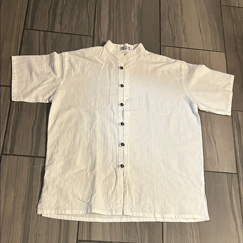 Men's White Casual Button Down Shirt